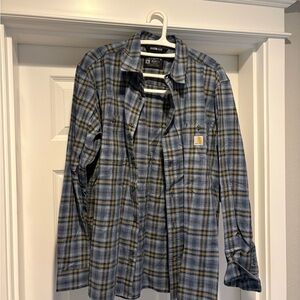 Carhartt Gray and Yellow Plaid Casual Shirt